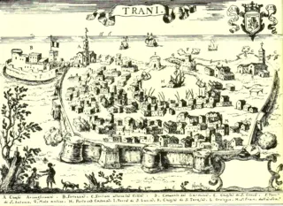Disegno di veduta di Trani