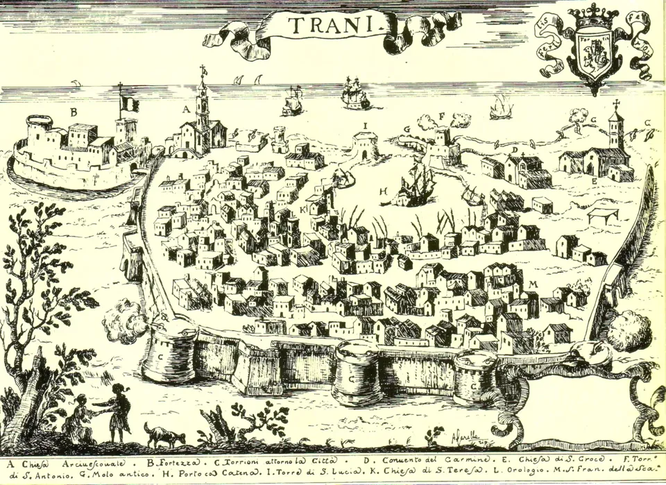 Disegno di veduta di Trani