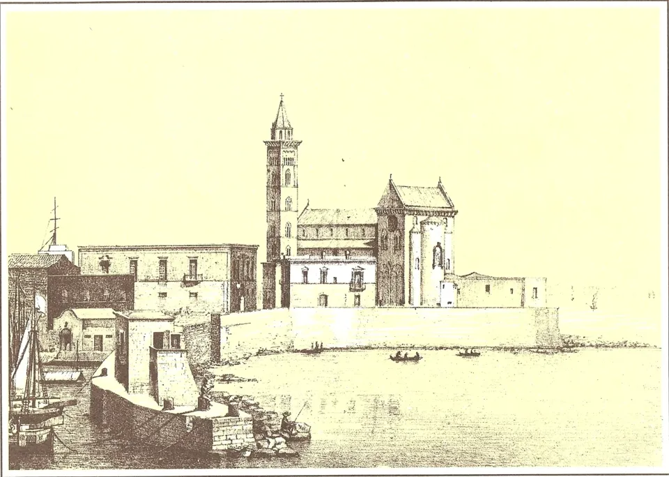 Incisione di veduta di Trani