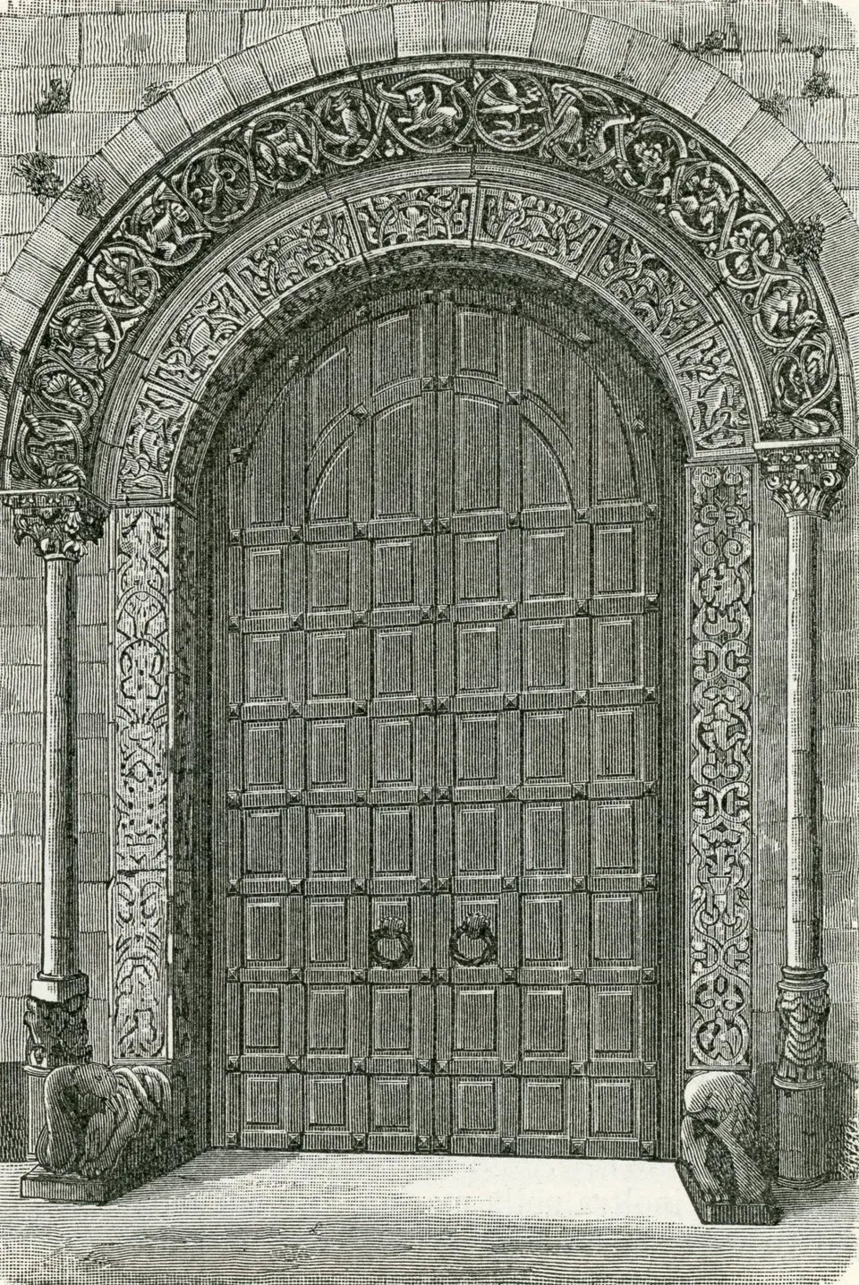 Il portale della Cattedrale in una xilografia del 1898
