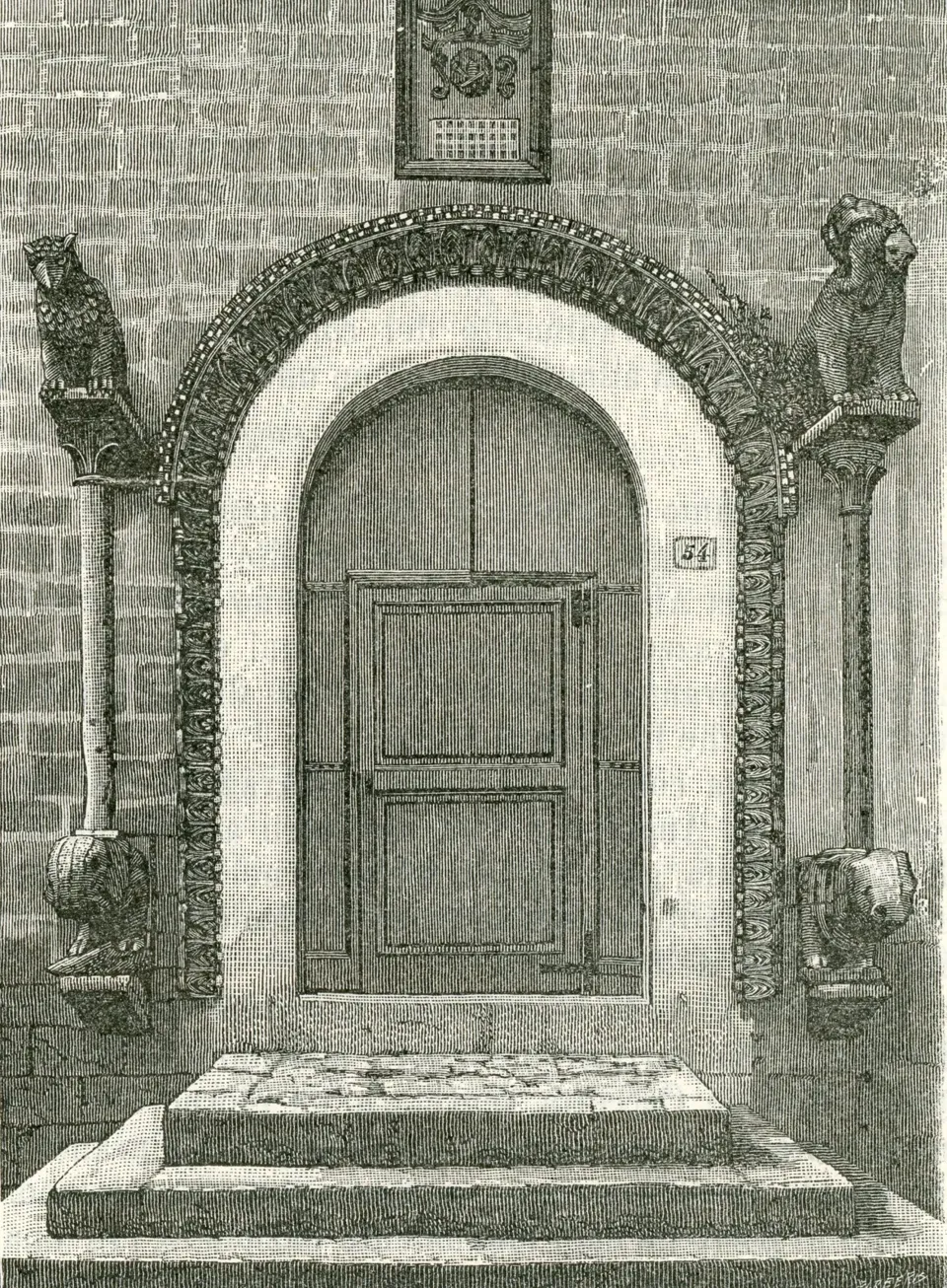 Il portale di San Giacomo in una xilografia del 1898